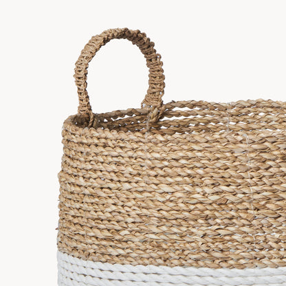 POKOLOKO Handled Basket #color_white-natural