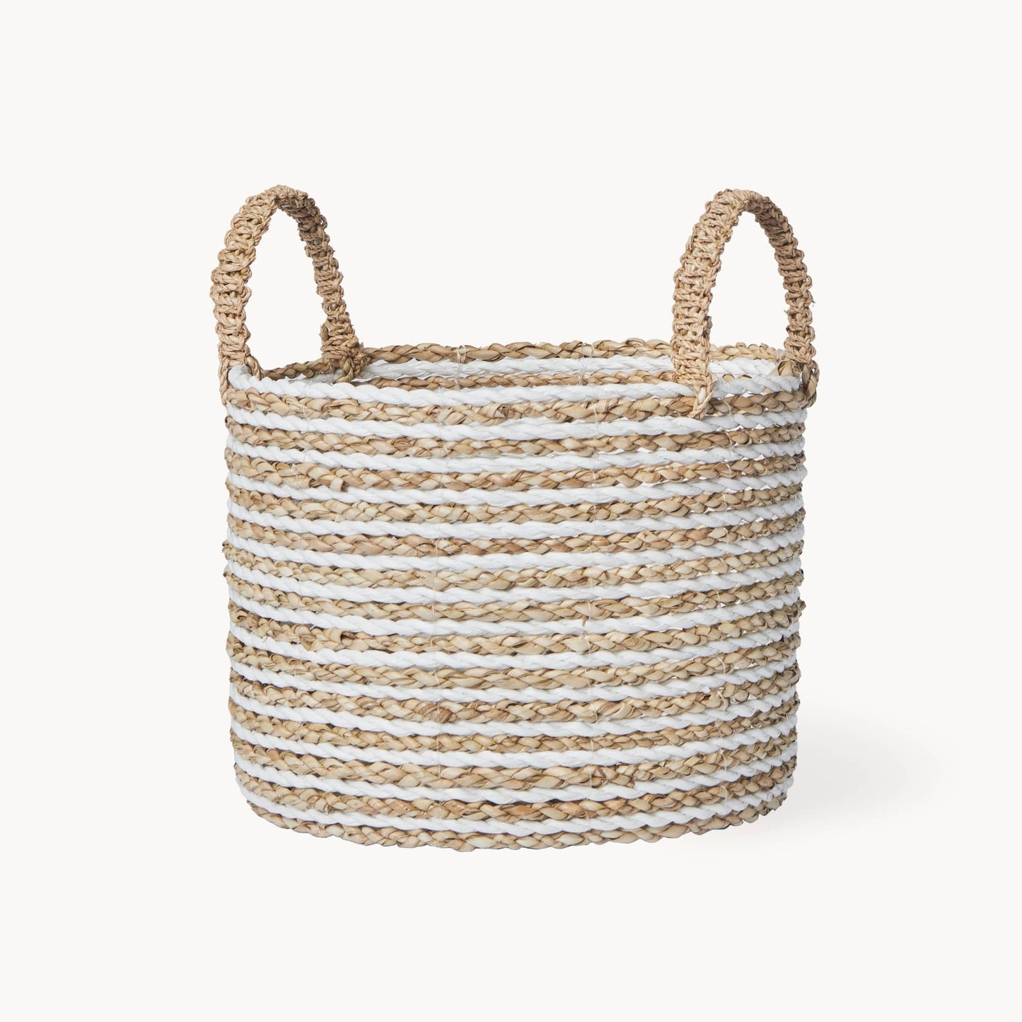 POKOLOKO Handled Basket #color_white-natural