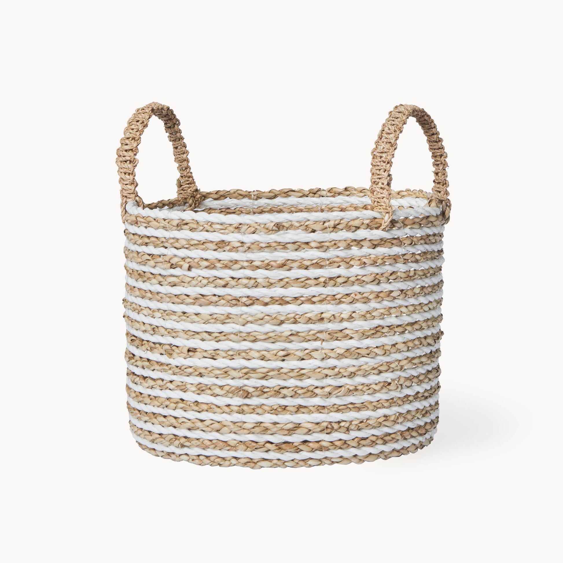 POKOLOKO Handled Basket #color_white-natural