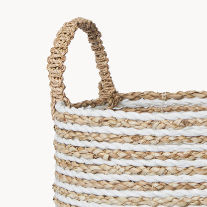 POKOLOKO Handled Basket #color_white-natural