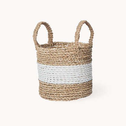 POKOLOKO Handled Basket #color_white-natural