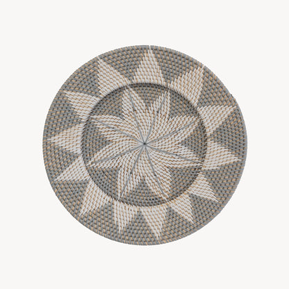 POKOLOKO Rattan Wall Plate #color_plate-grey-cream