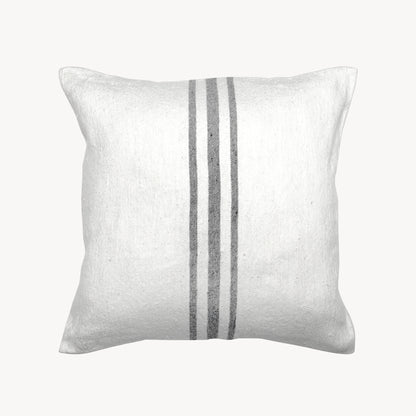 POKOLOKO Middle Stripe Light Grey Pillow - 18x18"