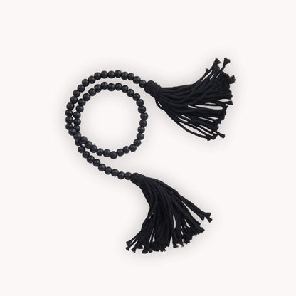 POKOLOKO Beaded Double Tassel #color_black-black