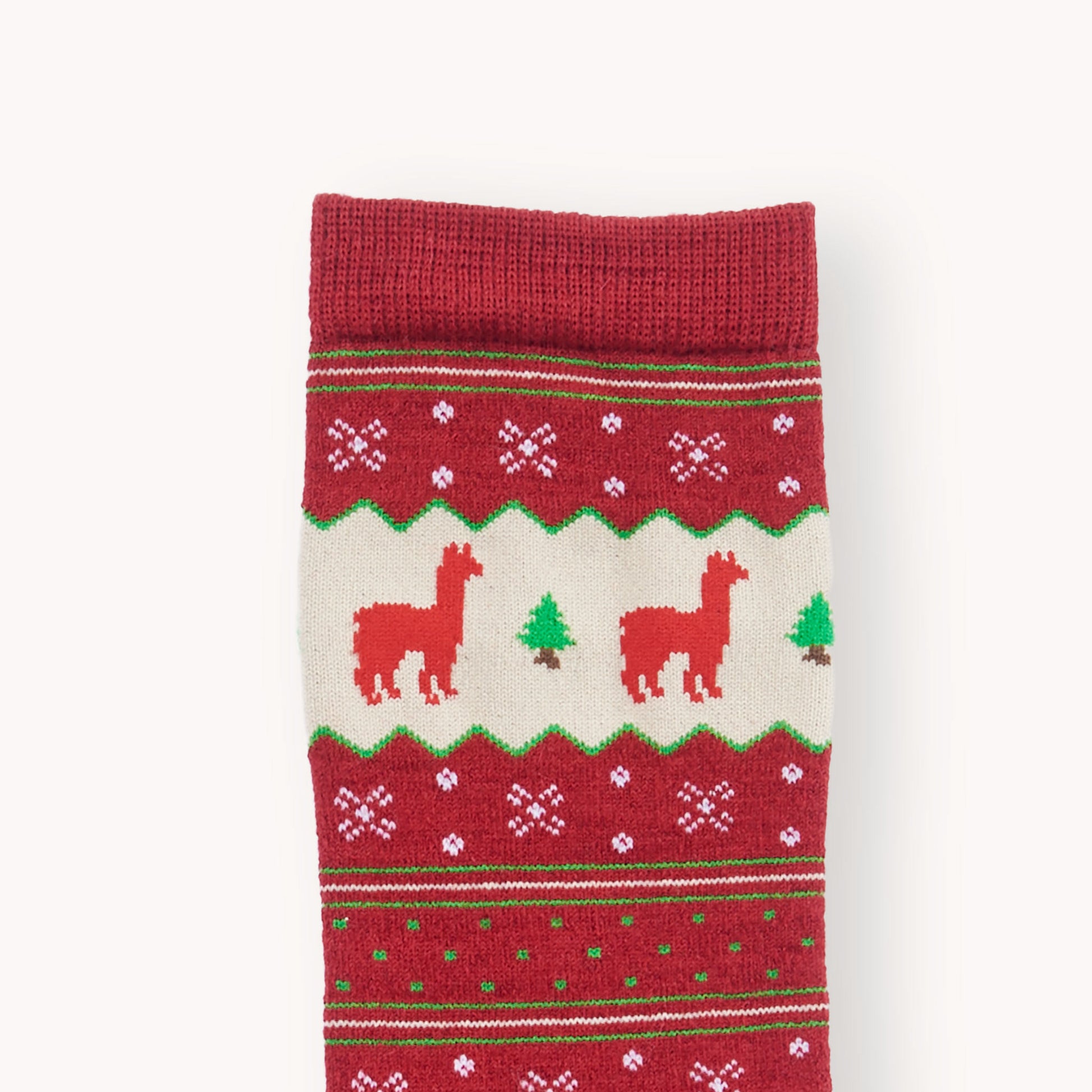 POKOLOKO Holiday Stripe Alpaca Socks #color_red-holiday