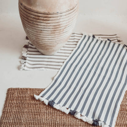POKOLOKO Striped Bath Mat #color_striped-charcoal
