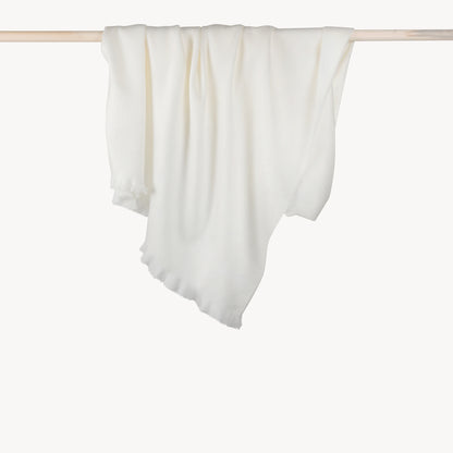 POKOLOKO Solid Fringed Alpaca Throw #color_coconut
