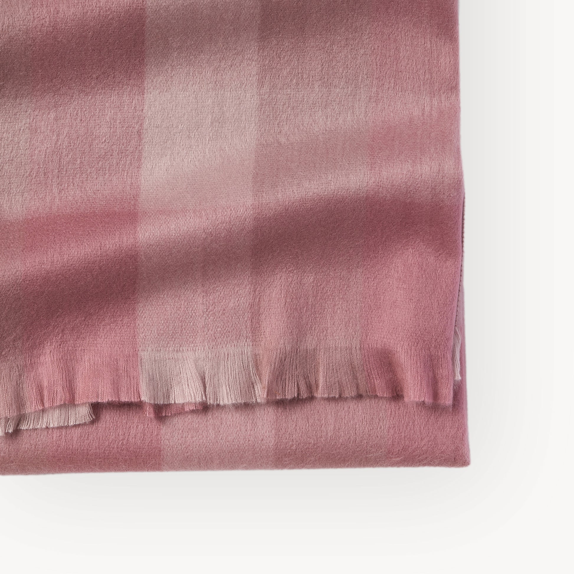 POKOLOKO Fringed Check Alpaca Blanket #color_bloom-check