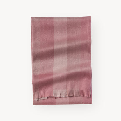 POKOLOKO Fringed Check Alpaca Blanket #color_bloom-check