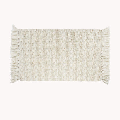 POKOLOKO Diamond Cotton Floor Mat #color_white-diamond