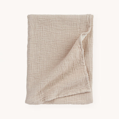 POKOLOKO Crinkle Cotton Baby Blanket #color_crinkle-beige