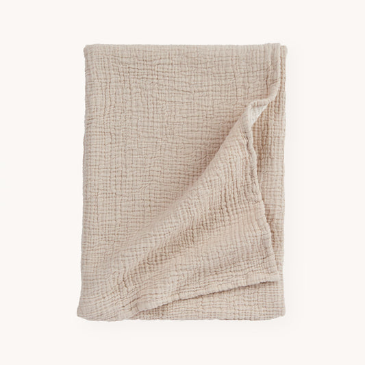 POKOLOKO Crinkle Cotton Baby Blanket #color_crinkle-beige