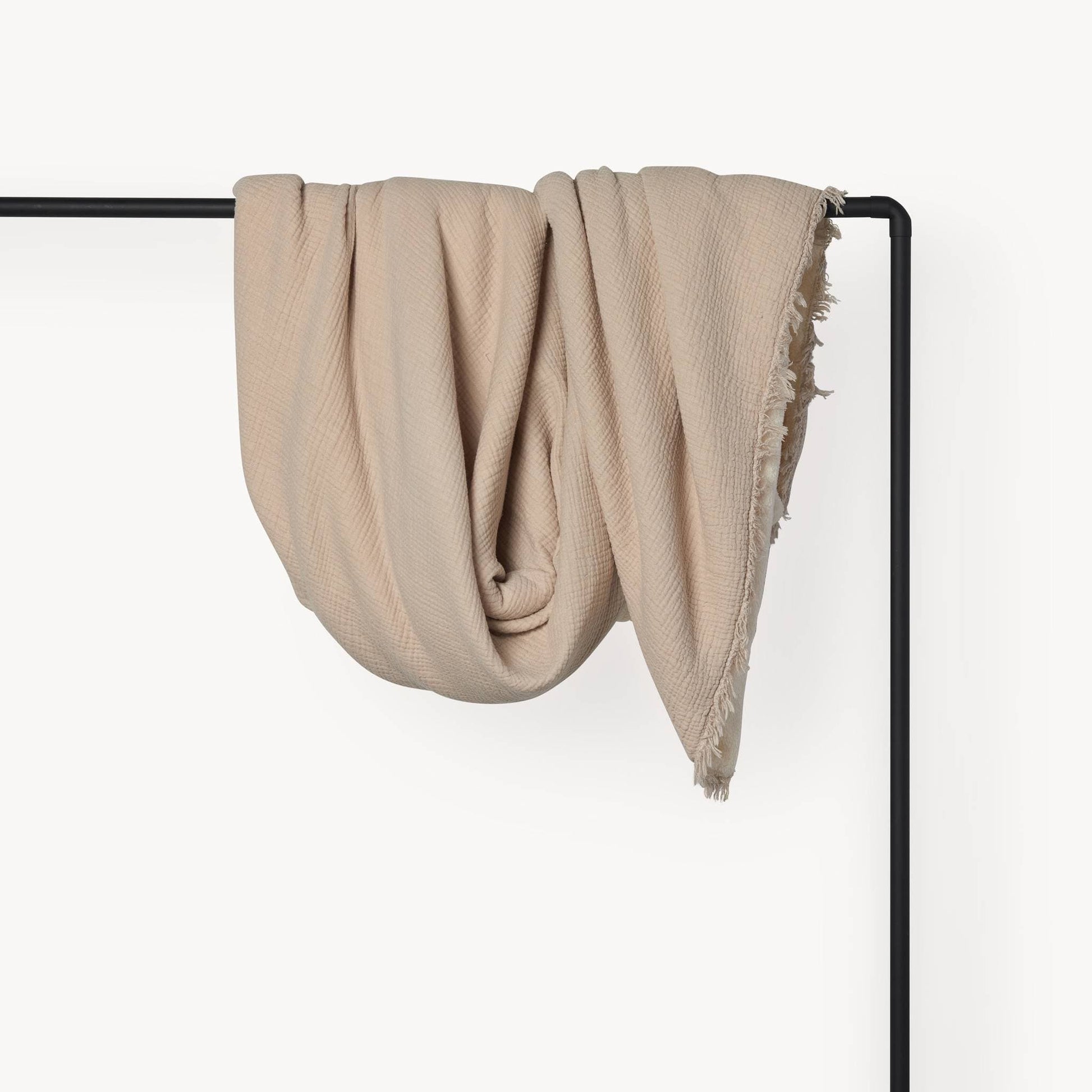 POKOLOKO Crinkle Fleece-Lined Throw #color_crinkle-beige
