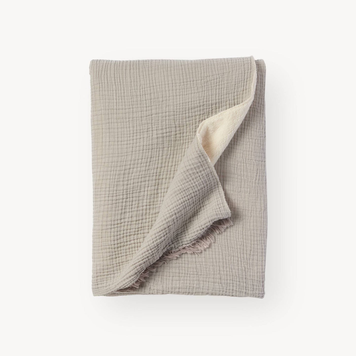 POKOLOKO Crinkle Fleece-Lined Throw #color_crinkle-grey
