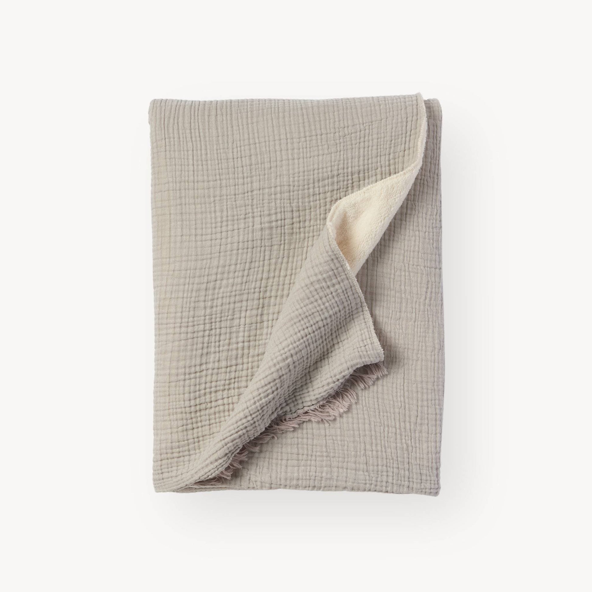 POKOLOKO Crinkle Fleece-Lined Throw #color_crinkle-grey