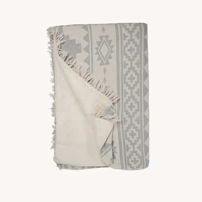 POKOLOKO Atzi Fleece-Lined Throw #color_light-grey-atzi