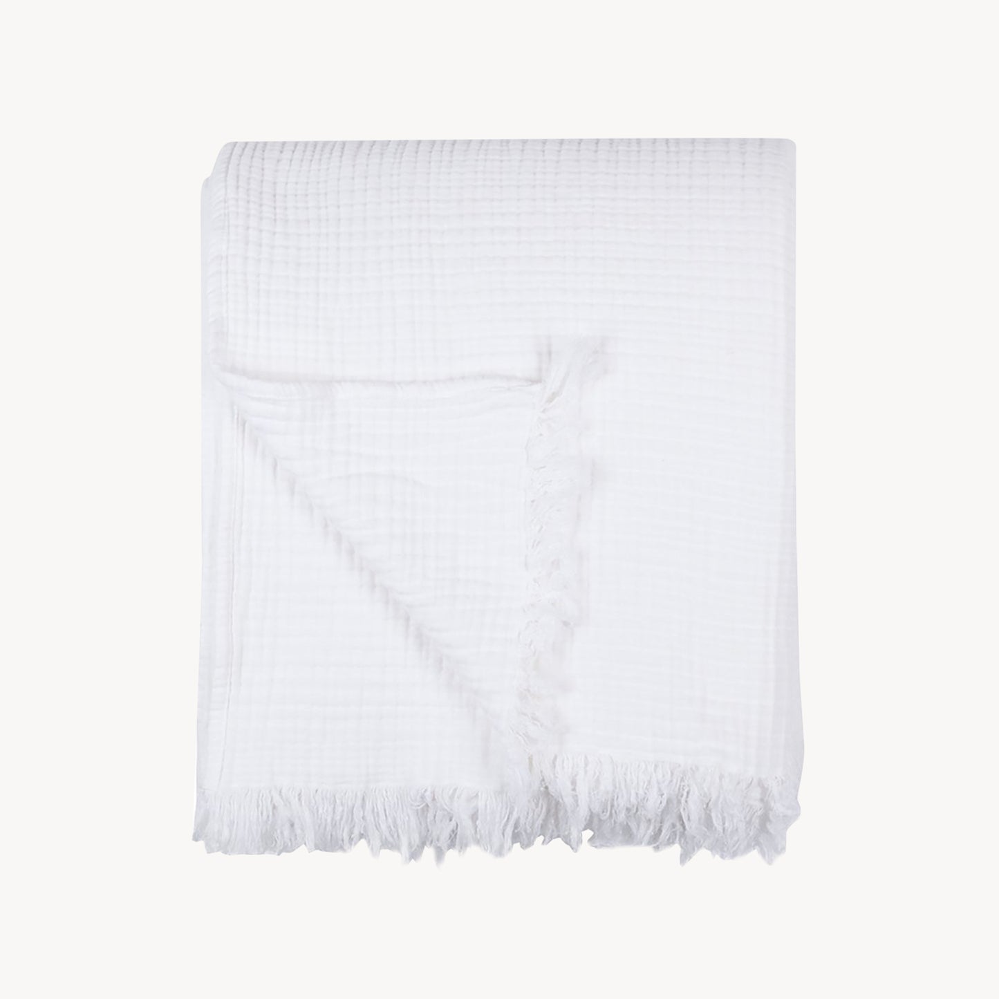 POKOLOKO Solid Crinkle Throw #color_white-crinkle