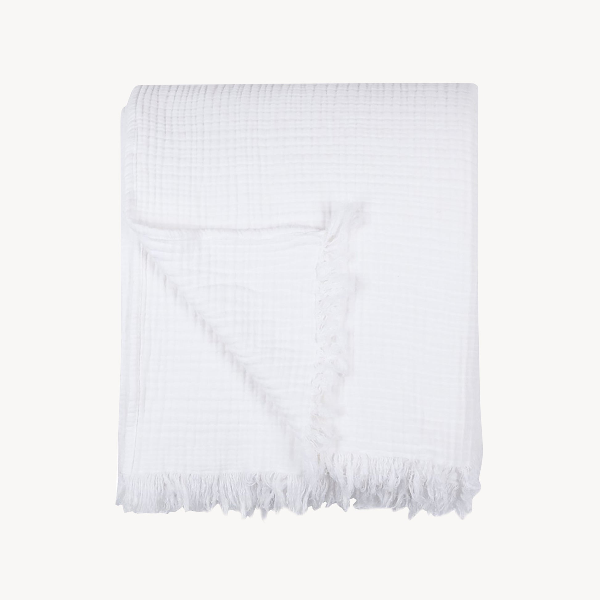 POKOLOKO Solid Crinkle Throw #color_white-crinkle