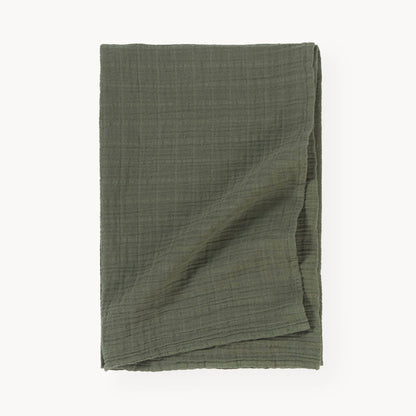 POKOLOKO Solid Muslin Baby Blanket #color_solid-moss