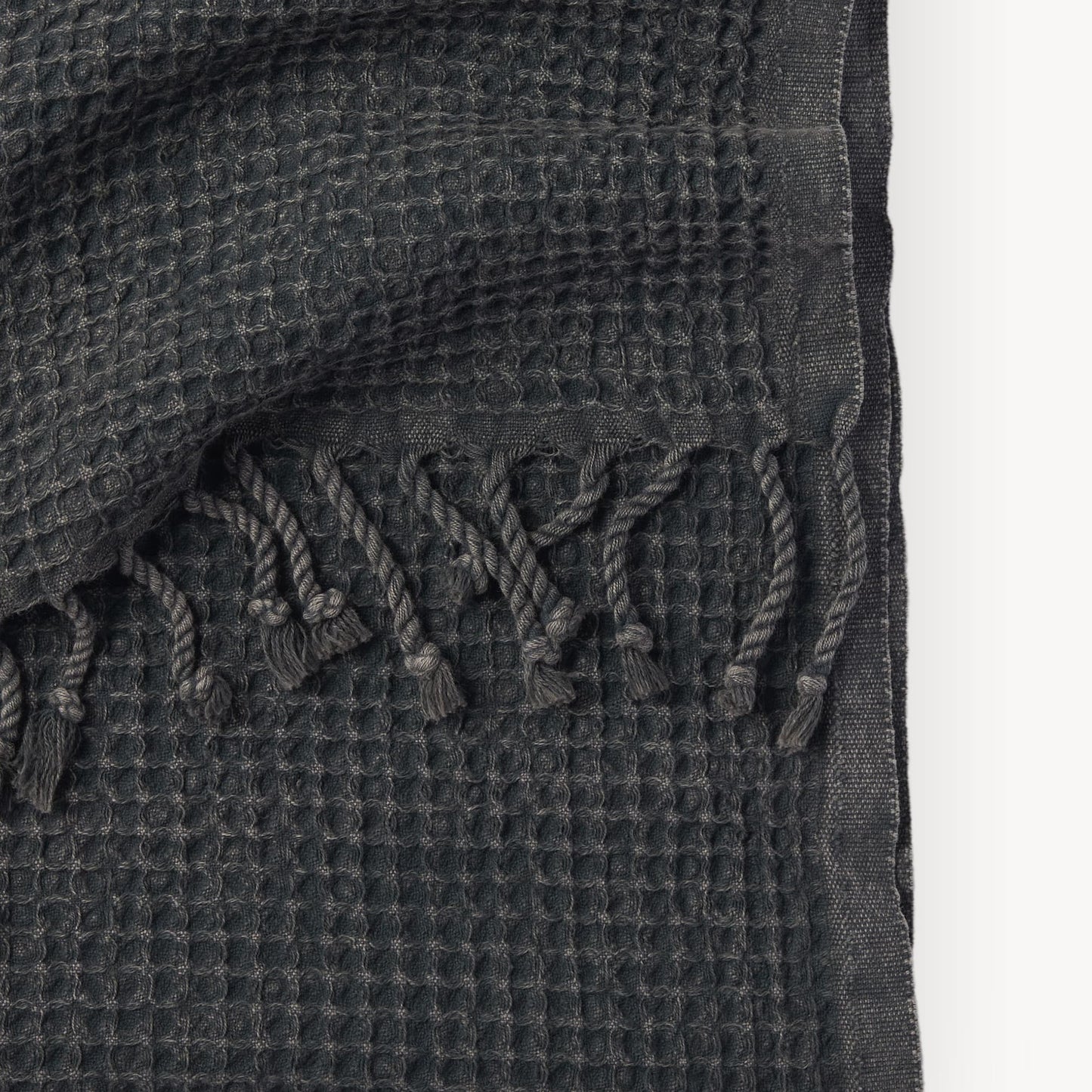 POKOLOKO Stonewashed Waffle Hand Towel #color_stonewashed-charcoal