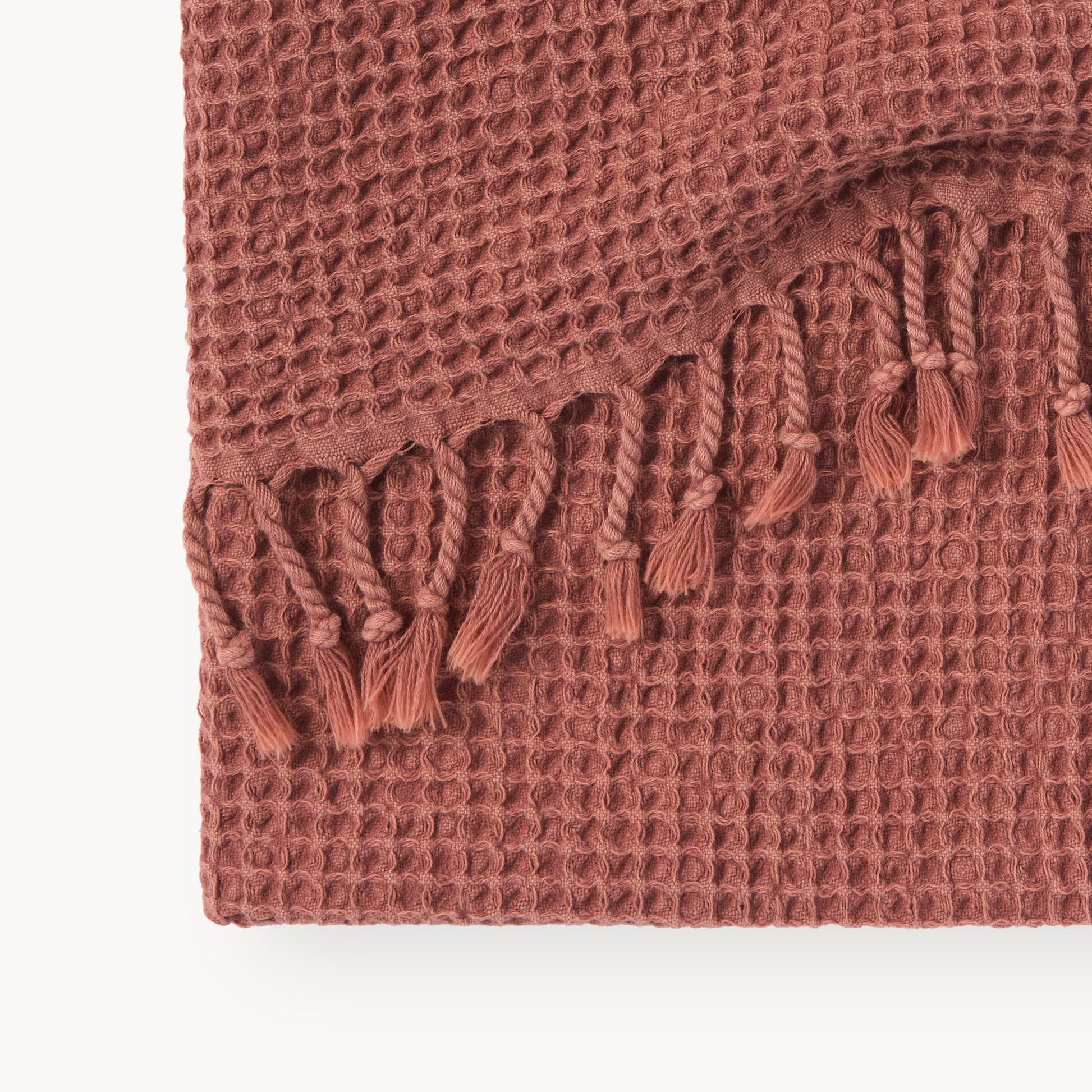 POKOLOKO Stonewashed Waffle Hand Towel #color_stonewashed-terra