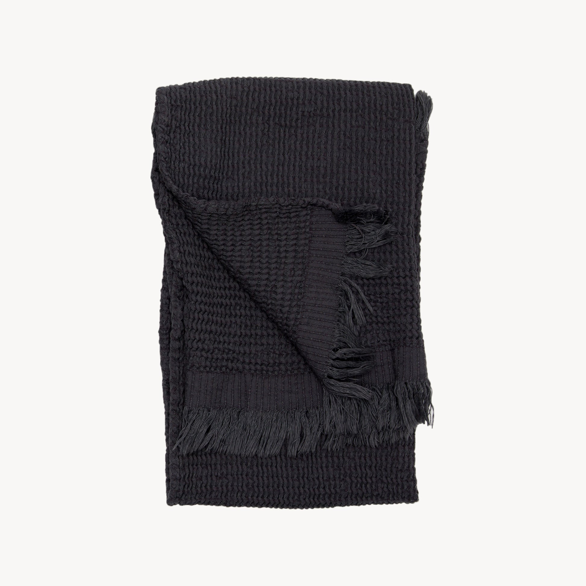 POKOLOKO Wave Hand Towel #color_charcoal-wave