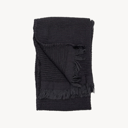 POKOLOKO Wave Hand Towel #color_charcoal-wave