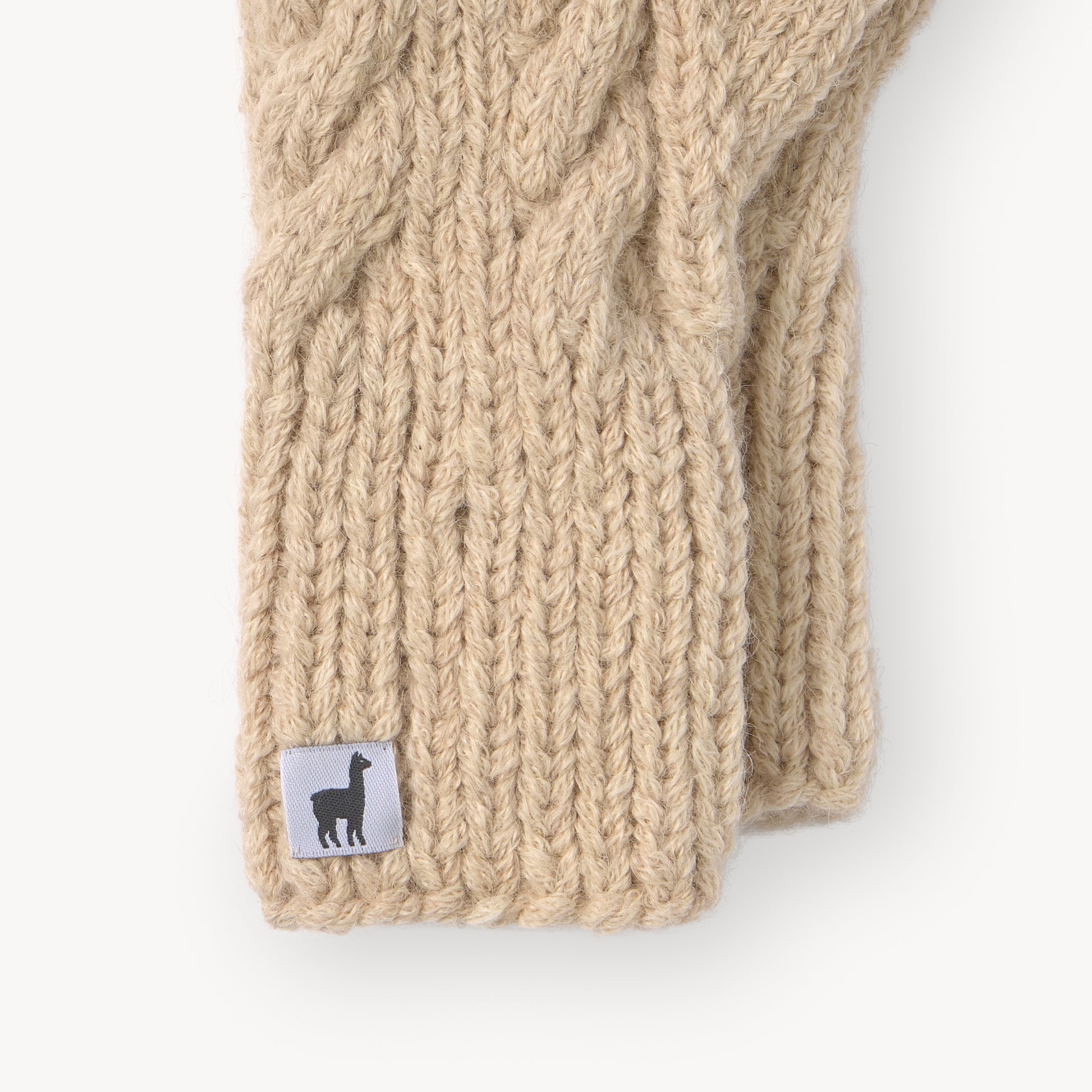POKOLOKO Hand-Knit Alpaca Mittens #color_champane-mittens