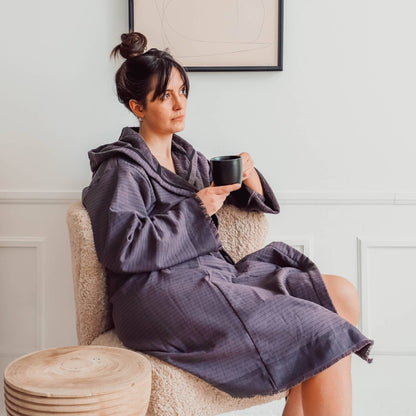 POKOLOKO Leo Terry Robe #color_leo-charcoal