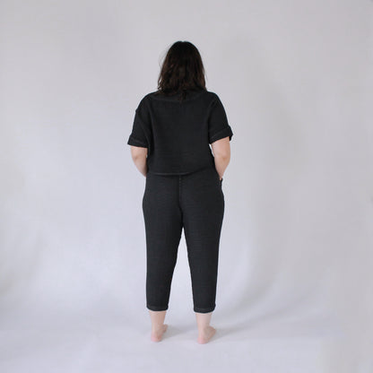 POKOLOKO Crinkle Slouchy Pants #color_crinkle-black