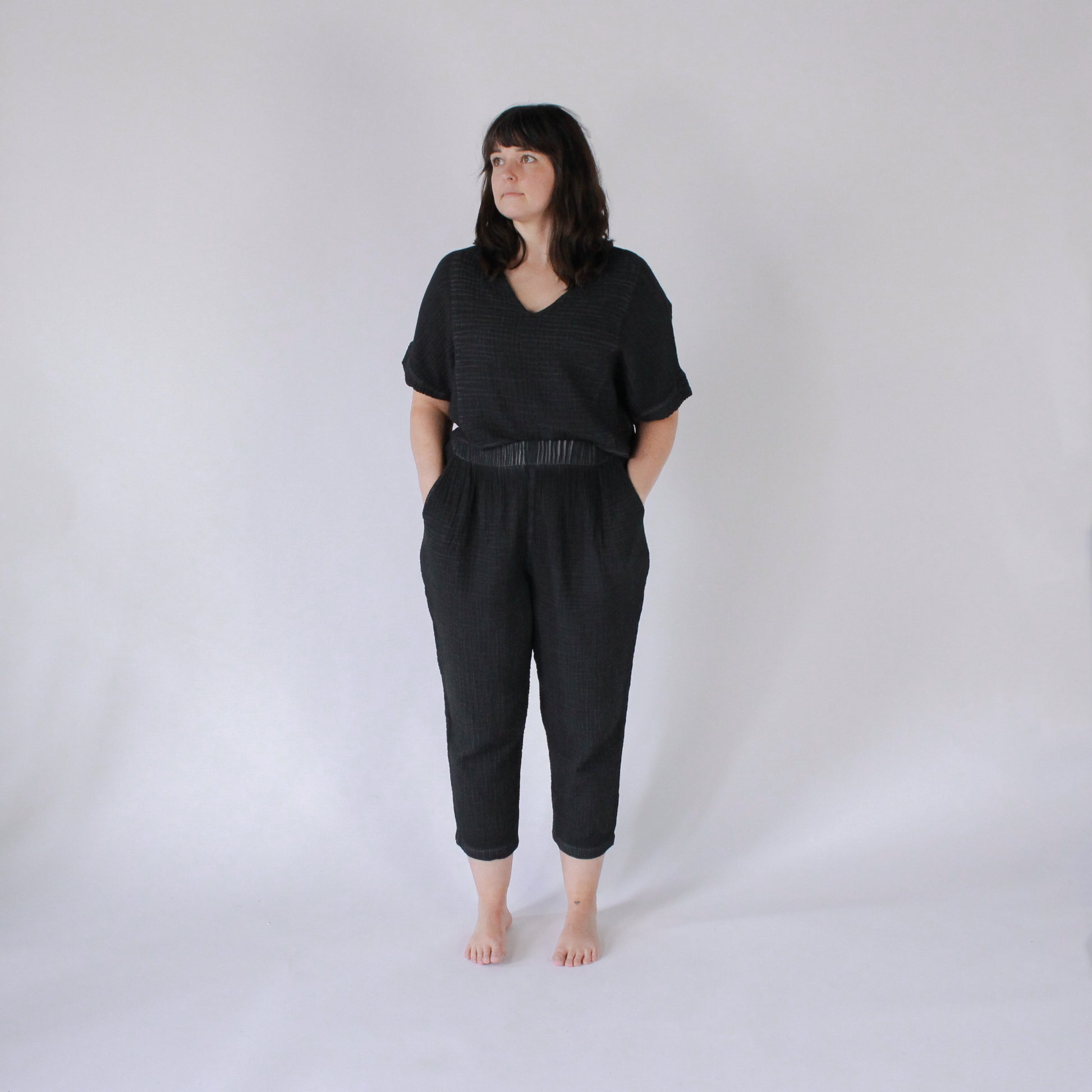 POKOLOKO Crinkle Crop Top #color_crinkle-black