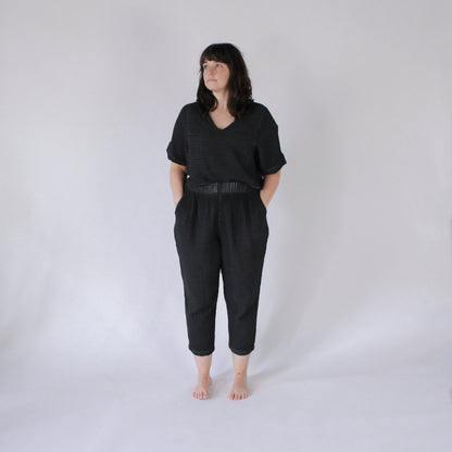POKOLOKO Crinkle Crop Top #color_crinkle-black