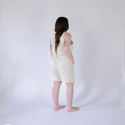 POKOLOKO Crinkle Relaxed Shorts #color_crinkle-cream