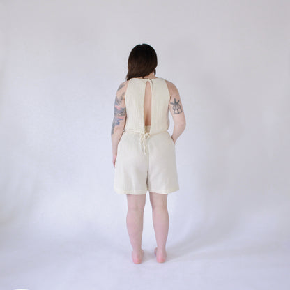 POKOLOKO Crinkle Relaxed Shorts #color_crinkle-cream